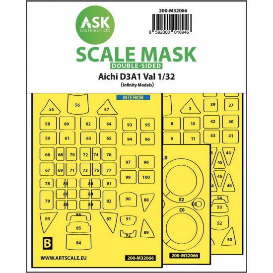 1/32 Aichi D3A1 Val Double-sided Express Self-adhesive Mask for Infinity #3206 1/32 Aichi D3A1 Val Double-sided Express Self-adhesive Mask for Infinity #3206