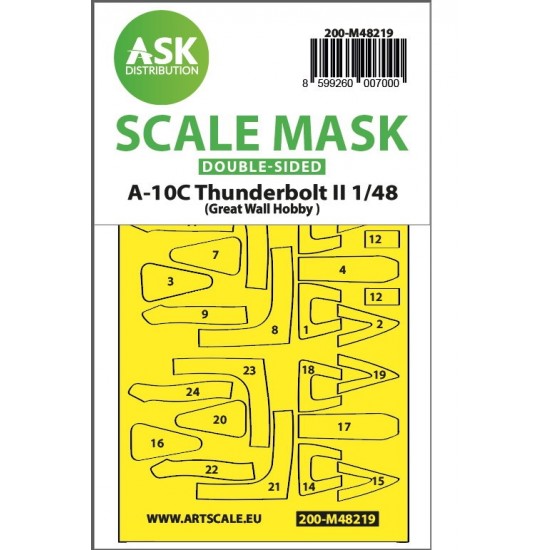 1/48 A-10C Thunderbolt II Double-Sided Express Fit Mask for Great Wall Hobby 1/48 A-10C Thunderbolt II Double-Sided Express Fit Mask for Great Wall Hobby