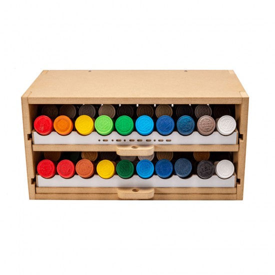 Arttystation #19B Opera Slide & Tiling Drawer Paint Shelf (36mm Type, for 40 paints) Arttystation #19B Opera Slide & Tiling Drawer Paint Shelf (36mm Type, for 40 paints)