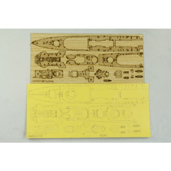 1/700 HMS Aurora 1945 Wooden Deck w/Masking Sheet & Photoetch for Flyhawk kit #1127 1/700 HMS Aurora 1945 Wooden Deck w/Masking Sheet & Photoetch for Flyhawk kit #1127