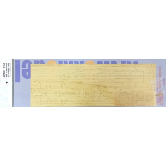 1/350 WWII German Battleship DKM Scharnhorst Wooden Deck for Dragon kit #1040 1/350 WWII German Battleship DKM Scharnhorst Wooden Deck for Dragon kit #1040