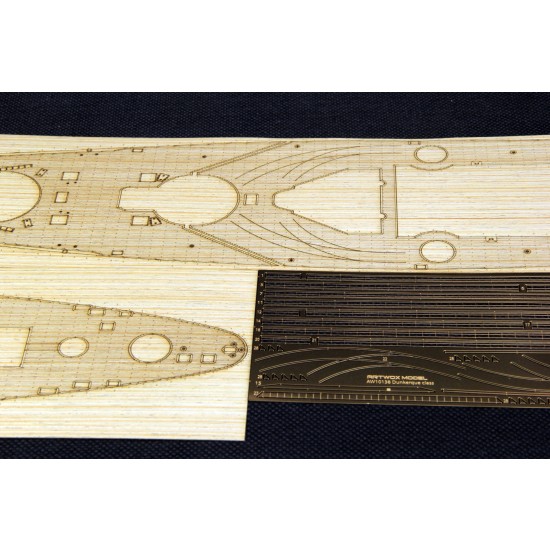 1/350 French Navy Dunkirk Dunkerque Battleship Wooden Deck for Hobby Boss #86506 1/350 French Navy Dunkirk Dunkerque Battleship Wooden Deck for Hobby Boss #86506