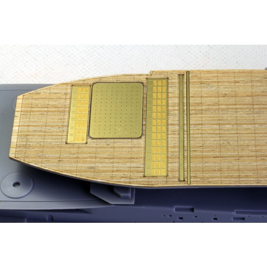 1/700 IJN Aircraft Carrier Kaga Wooden Deck Set with Photoetch for Fujimi kit #431253