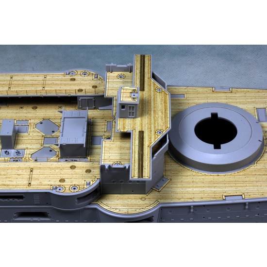 1/200 Japanese Battleship Mikasa 1902 Wooden Deck w/PE Sheet for Trumpeter 1/200 Japanese Battleship Mikasa 1902 Wooden Deck w/PE Sheet for Trumpeter