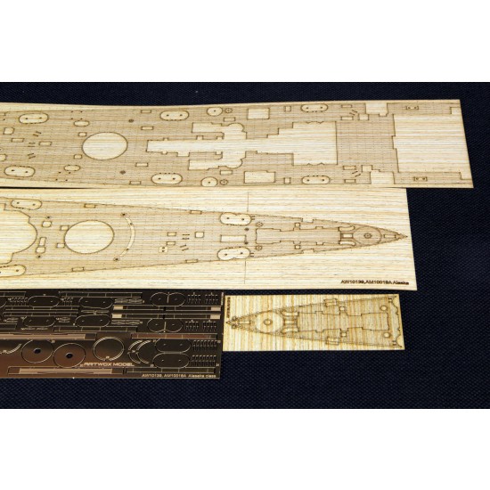 1/350 USS Alaska CB-1 Wooden Deck w/Masking & PE Sheets for Hobby Boss #86513 1/350 USS Alaska CB-1 Wooden Deck w/Masking & PE Sheets for Hobby Boss #86513