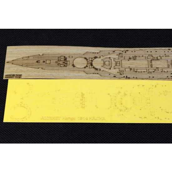1/700 IJN Battlecruiser Kongo 1914 Wooden Deck w/Masking & PE Sheets for Kajika #KM70001 1/700 IJN Battlecruiser Kongo 1914 Wooden Deck w/Masking & PE Sheets for Kajika #KM70001