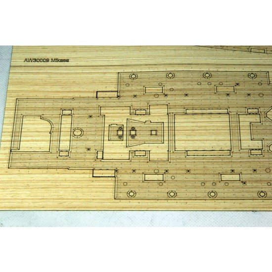 1/200 IJN Battleship Mikasa 1902 Wooden Deck w/Masking & PE Sheets for Hobby boss #82002 1/200 IJN Battleship Mikasa 1902 Wooden Deck w/Masking & PE Sheets for Hobby boss #82002