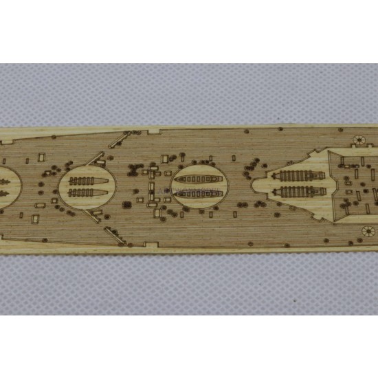 1/700 HMS Rodney Wooden Deck w/Paint Masks & PE for Trumpeter kit #06718