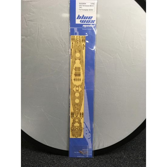 Hunter 1/700 USS TENNESSEE BB-43 1941 wooden deck for Trumpeter 05781 W70138 