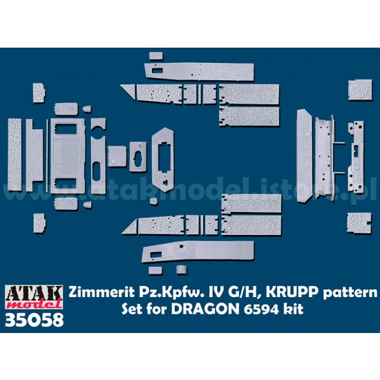 1/35 PzKpfw IV G/H Zimmerit set for Dragon Smart Kit #6594 kits 1/35 PzKpfw IV G/H Zimmerit set for Dragon Smart Kit #6594 kits