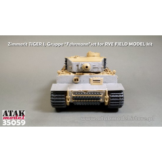 1/35 Tiger I Gruppe Fehrmann Zimmerit set for Rye Field Model RM-5005 kit 1/35 Tiger I Gruppe Fehrmann Zimmerit set for Rye Field Model RM-5005 kit
