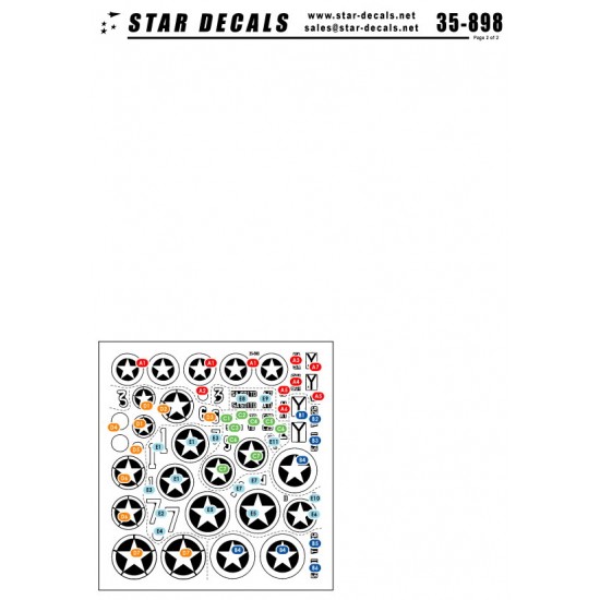 1/35 US 601st Tank Destroyer Battalion Decal for M5A1 Stuart/M2 Halftrack/M10 GMC in Italy