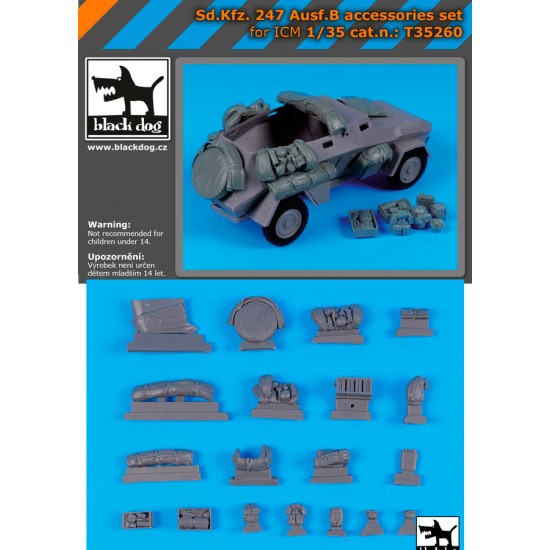 1/35 SdKfz 247 Ausf B Stowage Set for ICM kits 1/35 SdKfz 247 Ausf B Stowage Set for ICM kits