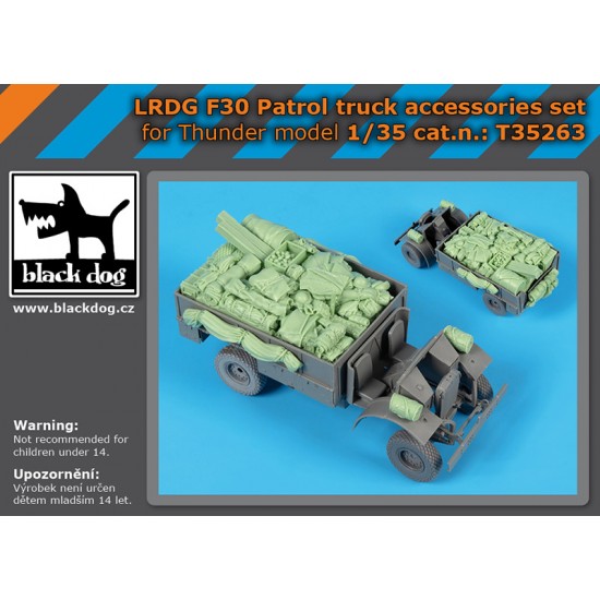 1/35 LRDG F30 Patrol Truck Stowage Set for Thunder Model 1/35 LRDG F30 Patrol Truck Stowage Set for Thunder Model