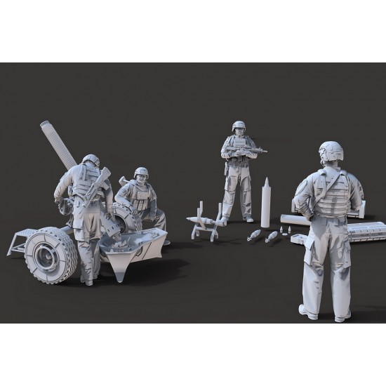 1/35 French Army Mortar and Artillery Group Pack (1 kit, 4 figures)