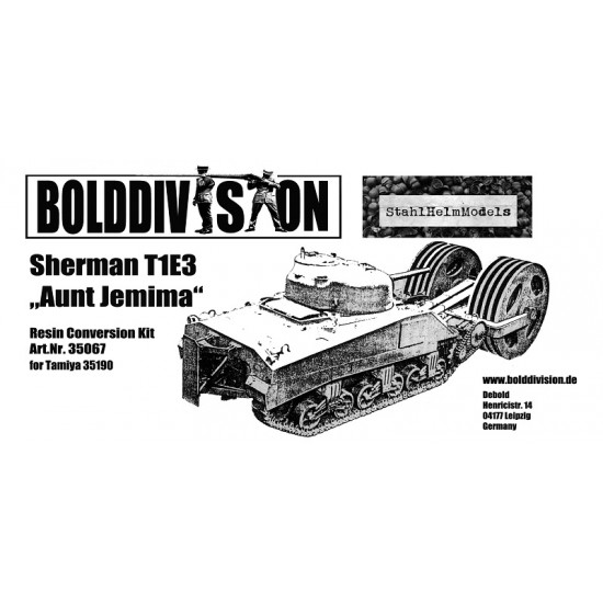 1/35 Sherman T1E3 Aunt Jemima Coversion set for Tamiya kit #35190 1/35 Sherman T1E3 Aunt Jemima Coversion set for Tamiya kit #35190