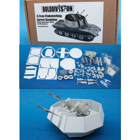 1/35 3.7cm Flakvierling Turret Gewitter for E-100/Bigger Tank 1/35 3.7cm Flakvierling Turret Gewitter for E-100/Bigger Tank