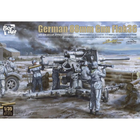 1/35 German 88mm Gun Flak 36 w/Anti-aircraft Artillery Crews (1 kit & 6 figures) 1/35 German 88mm Gun Flak 36 w/Anti-aircraft Artillery Crews (1 kit & 6 figures)