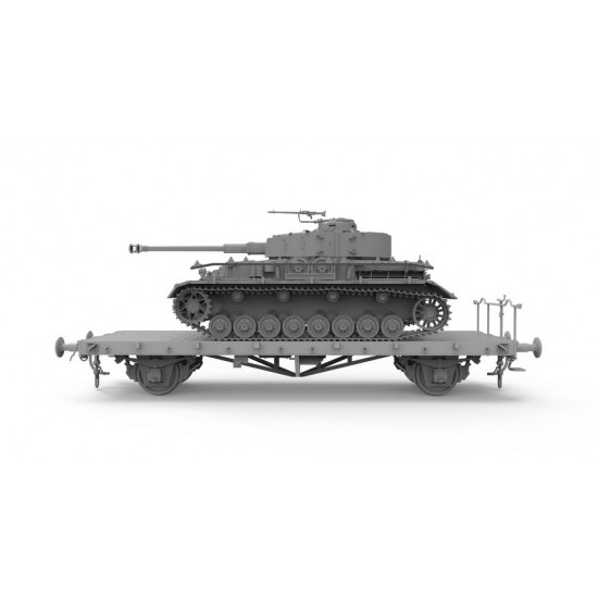 1/35 Panzer IV J Early/Middle & Rail Way Flatbed Ommr w/Rail Way 1/35 Panzer IV J Early/Middle & Rail Way Flatbed Ommr w/Rail Way