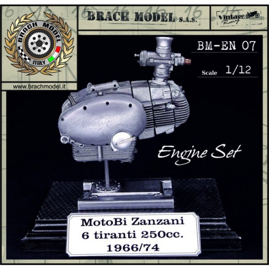 1/12 Motobi Zanzani 6 tie rods 250cc. 1966/74 Motorcycle Engine 1/12 Motobi Zanzani 6 tie rods 250cc. 1966/74 Motorcycle Engine