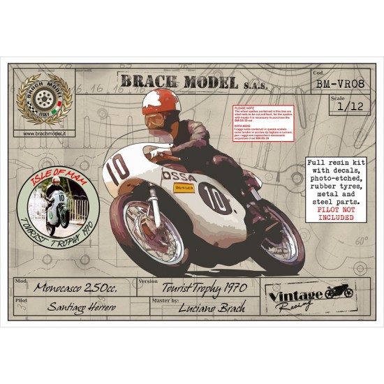 1/12 OSSA Monocasco 250cc Tourist Trophy 1970 Racing Motorcycle, Santiago Herrero 1/12 OSSA Monocasco 250cc Tourist Trophy 1970 Racing Motorcycle, Santiago Herrero