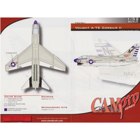 Decals for 1/32 LTV A-7E Corsair II VA-93 Blue Blazers NF301, CVW-5, USS Midway CV-41 1979 Decals for 1/32 LTV A-7E Corsair II VA-93 Blue Blazers NF301, CVW-5, USS Midway CV-41 1979