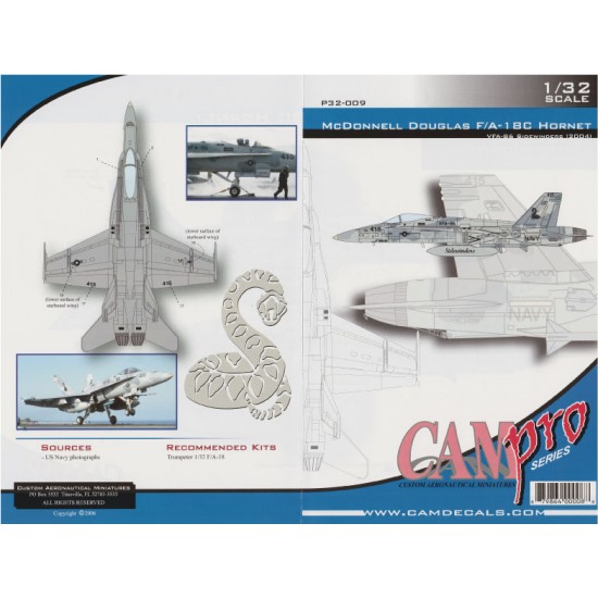 Decals for 1/32 F/A-18C Hornet VFA-86 Sidewinders 2004 Decals for 1/32 F/A-18C Hornet VFA-86 Sidewinders 2004