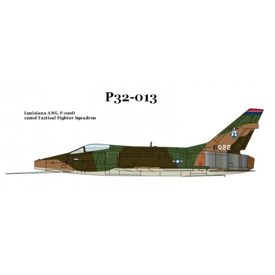 Decals for 1/32 F-100D Super Sabre 122nd TFS Louisiana ANG Decals for 1/32 F-100D Super Sabre 122nd TFS Louisiana ANG