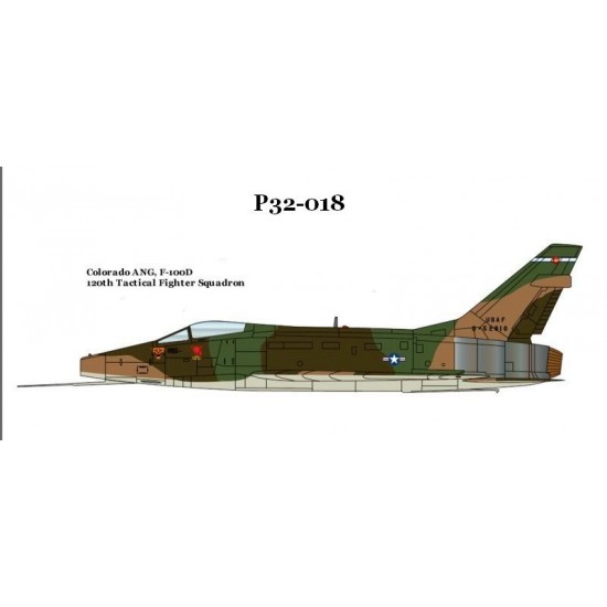 Decals for 1/32 F-100D Super Sabre 120th TFS Colorado ANG