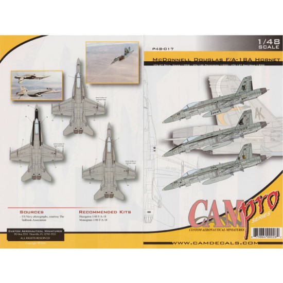 Decals for 1/48 F/A-18A Hornet VFA-27 VFA-132 & VFA-137 Royal Maces 1993 Decals for 1/48 F/A-18A Hornet VFA-27 VFA-132 & VFA-137 Royal Maces 1993