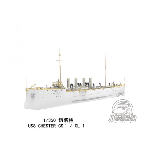 1/350 USS Chester Reconnaissance Cruiser Assembly Ship Kit 1/350 USS Chester Reconnaissance Cruiser Assembly Ship Kit