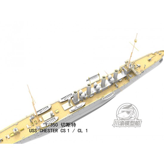 1/350 USS Chester Reconnaissance Cruiser Assembly Ship Kit 1/350 USS Chester Reconnaissance Cruiser Assembly Ship Kit