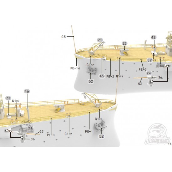 1/350 USS Chester Reconnaissance Cruiser Assembly Ship Kit 1/350 USS Chester Reconnaissance Cruiser Assembly Ship Kit
