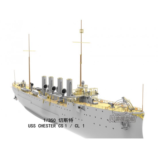 1/350 USS Chester Reconnaissance Cruiser Assembly Ship Kit 1/350 USS Chester Reconnaissance Cruiser Assembly Ship Kit
