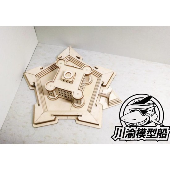 1/700 Bastion Fort Coastal Defence and Fortification Building (wood, 205mm x 188mm)