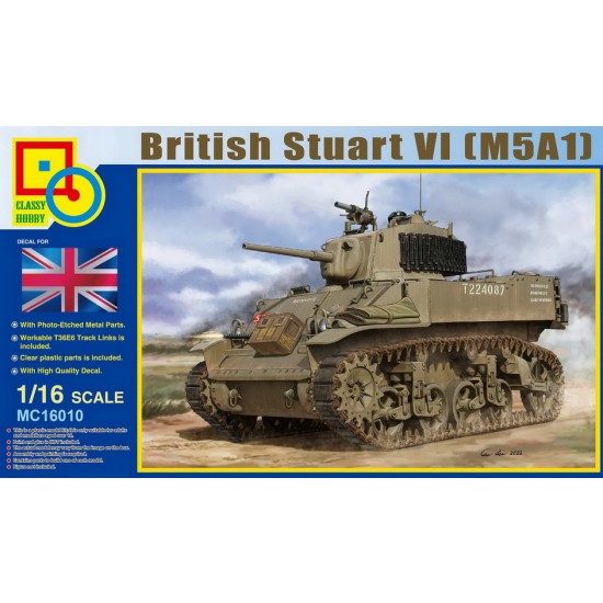1/16 British Stuart VI M5A1 Tank w/Workable T36E6 Track Links 1/16 British Stuart VI M5A1 Tank w/Workable T36E6 Track Links