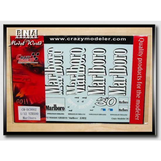 Decals for 1/12 Yamaha YZR500 2001 Marlboro (Late Version) Decals for 1/12 Yamaha YZR500 2001 Marlboro (Late Version)