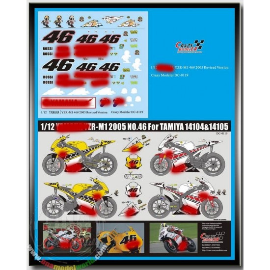 Decals for 1/12 Yamaha YZR M1 2005 Revised Version