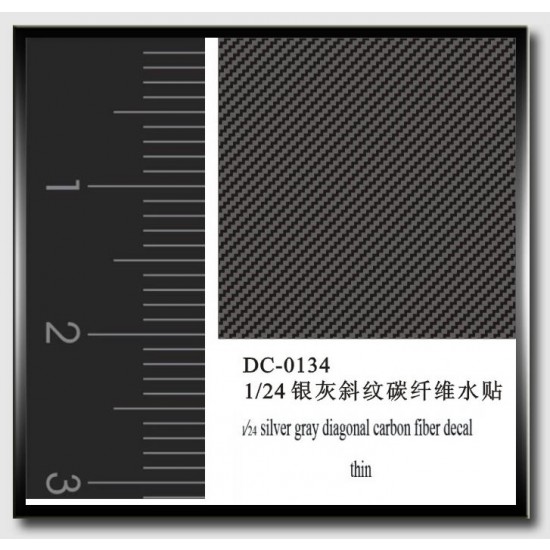 Silver Grey Diagonal Carbon Fiber Decal Sheet for 1/24 Model Cars Silver Grey Diagonal Carbon Fiber Decal Sheet for 1/24 Model Cars