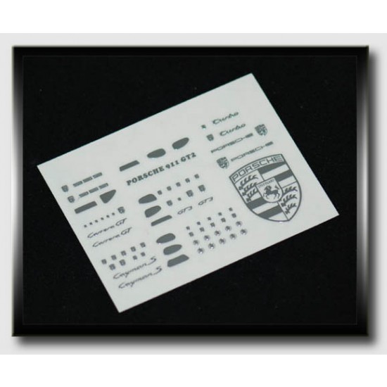 Metal Transfer - 1/24 Porsche Silver Metal Logo Metal Transfer - 1/24 Porsche Silver Metal Logo