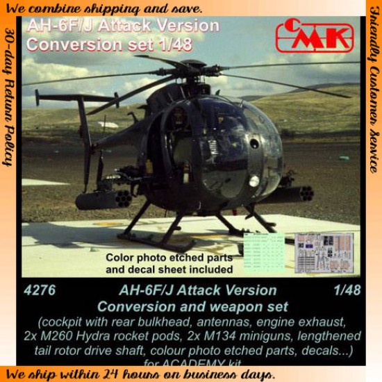 1/48 Modern US AH-6F/J Little Bird (Attack)Version Conversion & Weapon Set for Academy kit 1/48 Modern US AH-6F/J Little Bird (Attack)Version Conversion & Weapon Set for Academy kit