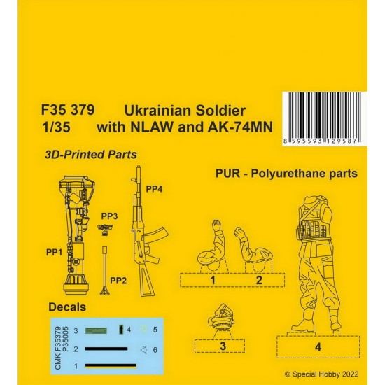 1/35 Ukranian Soldier with NLAW and AK-74MN 1/35 Ukranian Soldier with NLAW and AK-74MN