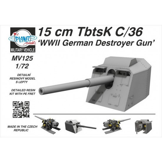 1/72 WWII German Destroyer Gun 15 cm TbtsK C/36