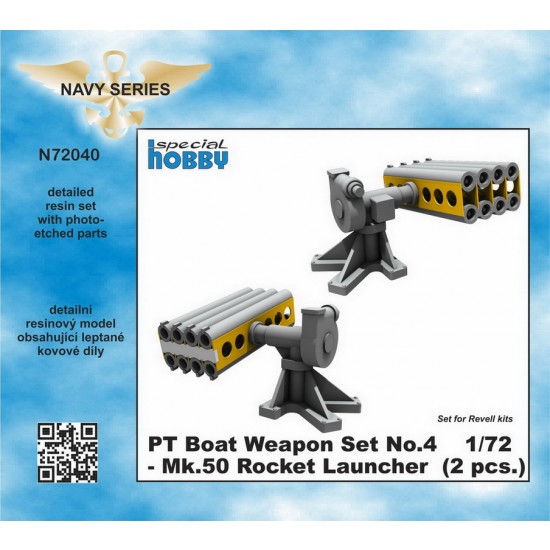 1/72 PT Boat Weapon Set No.4 Mk.50 Rocket Laucher (2pcs) for Revell kits 1/72 PT Boat Weapon Set No.4 Mk.50 Rocket Laucher (2pcs) for Revell kits