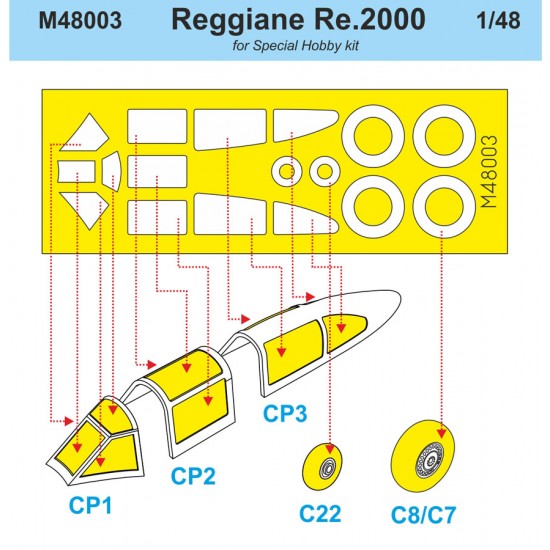 1/48 Reggiane Re 2000 Paint Masking for Special Hobby kits 1/48 Reggiane Re 2000 Paint Masking for Special Hobby kits