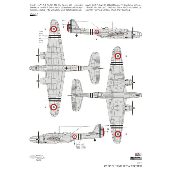 1/48 Model 167F Maryland Bomber Glenn over French 1940/1945 1/48 Model 167F Maryland Bomber Glenn over French 1940/1945