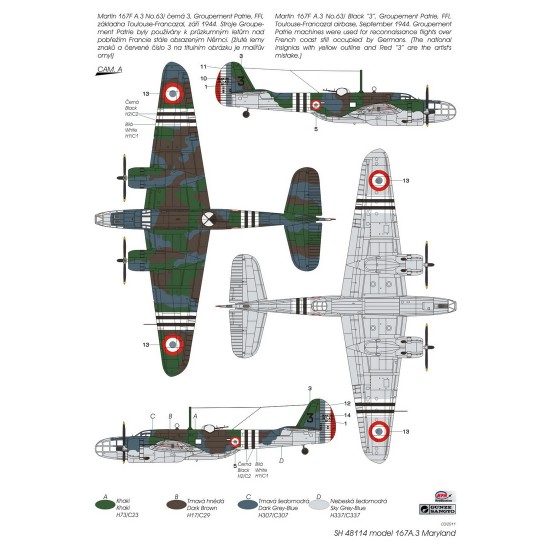 1/48 Model 167F Maryland Bomber Glenn over French 1940/1945 1/48 Model 167F Maryland Bomber Glenn over French 1940/1945