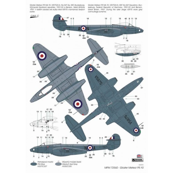 1/72 Gloster Meteor PR Mk.10 High-Altitude Photo-Recce Version 1/72 Gloster Meteor PR Mk.10 High-Altitude Photo-Recce Version