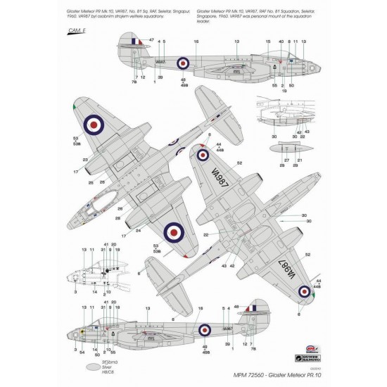 1/72 Gloster Meteor PR Mk.10 High-Altitude Photo-Recce Version 1/72 Gloster Meteor PR Mk.10 High-Altitude Photo-Recce Version