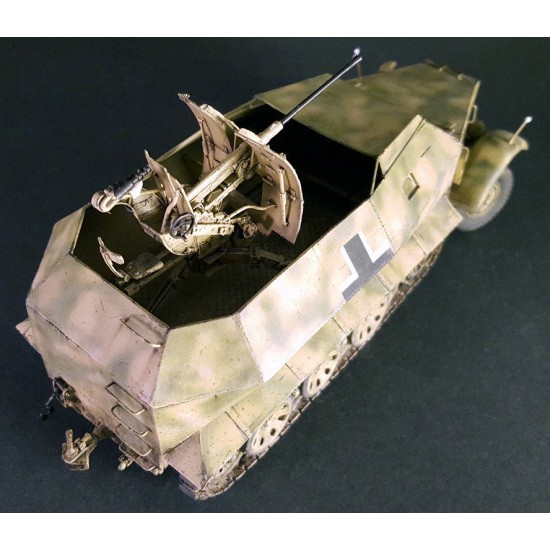 1/35 SdKfz.6 Armoured Field w/2cm Gebirgsflak 38 Conversion set for Trumpeter kit #05530